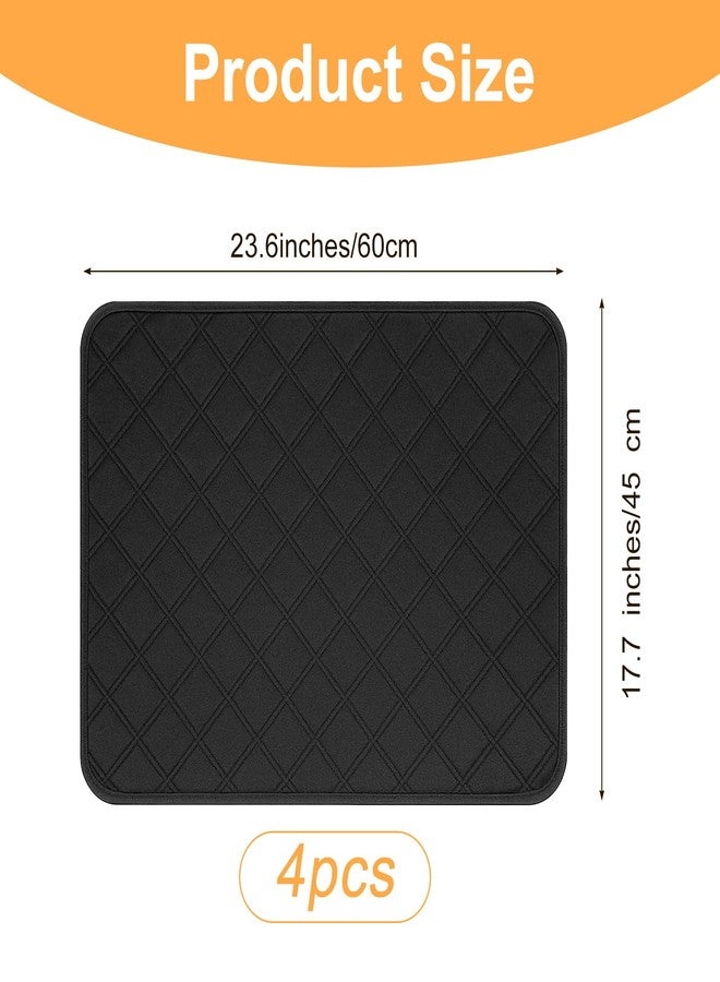 Dimeho 4 PCS Waterproof Chair Pads Reusable Seat Protector Pads Black Washable Seat Cover Non-Slip Absorbent Pee Cover for Incontinence Bed Wheelchair Adults Kids 23.6" x 17.7" - Image 2